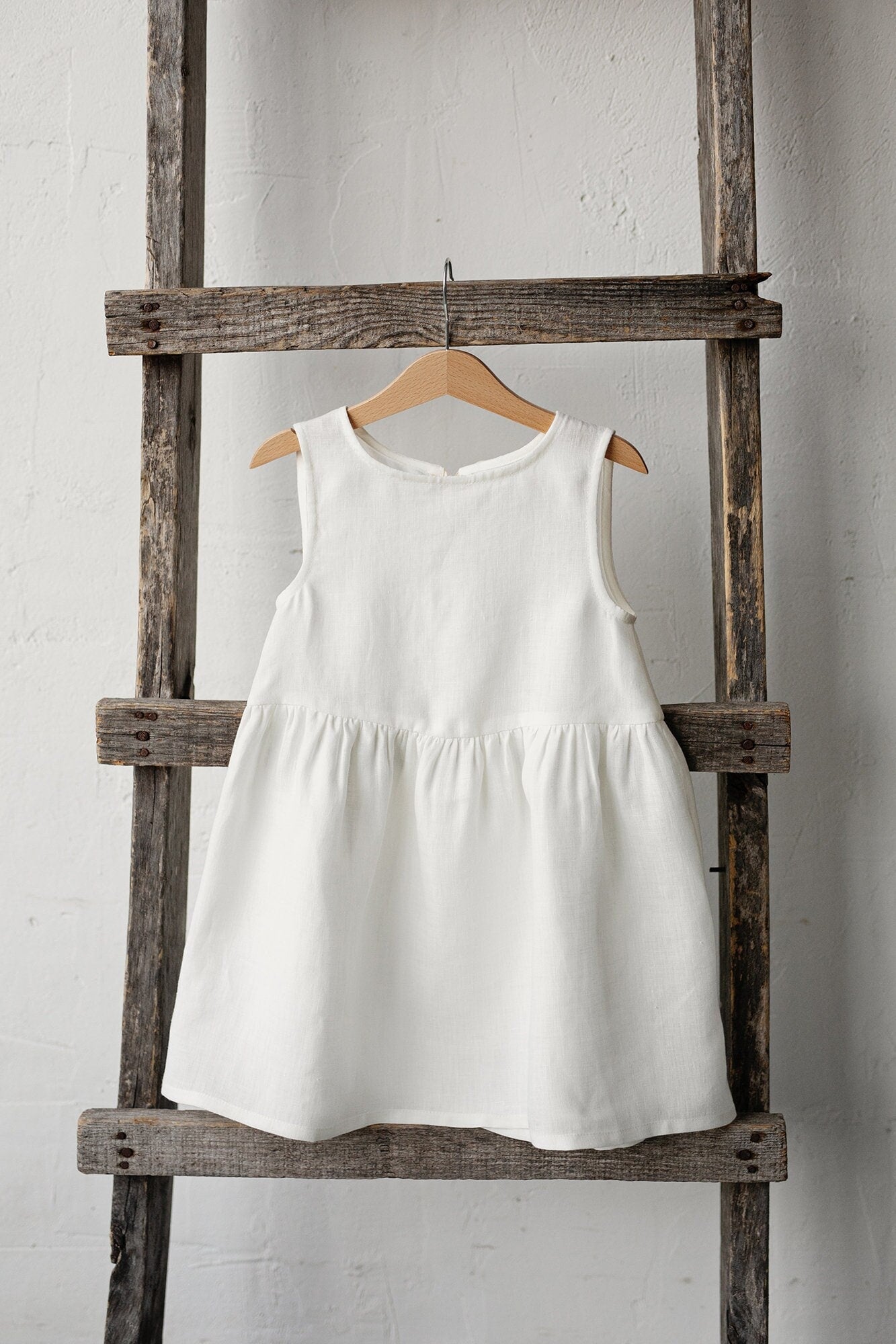 White Smock Linen Dress