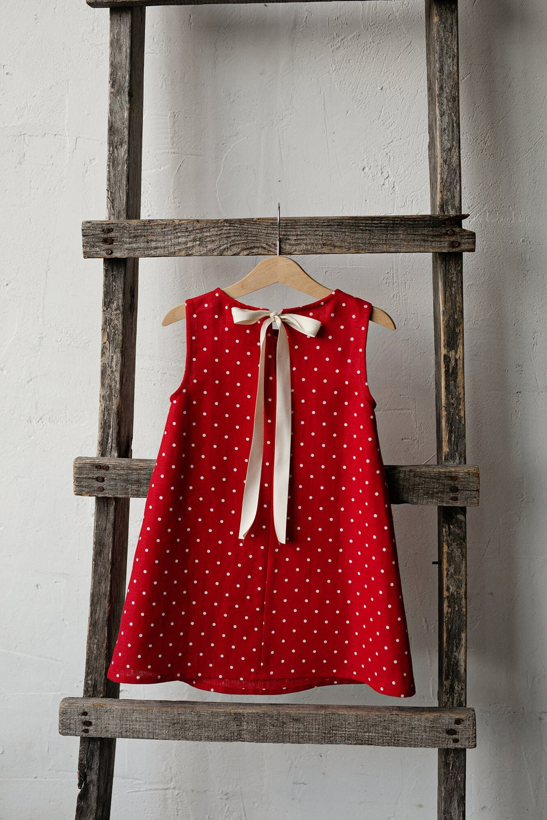 Red Polka Dot Festive Sleeveless Dress