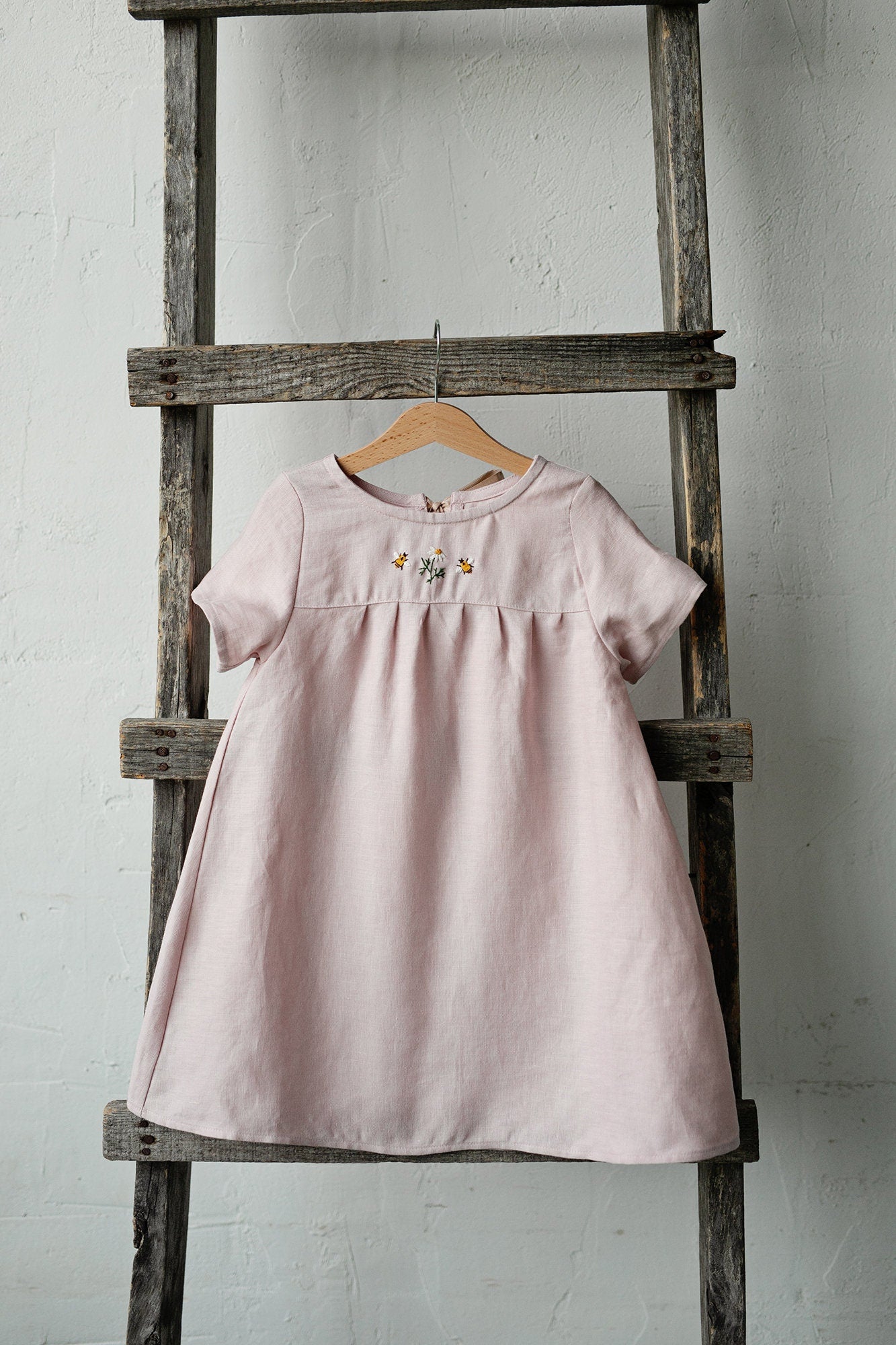 Baby Pink Summer Linen Dress