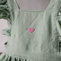 Green Tea Cross Back Pinafore with Wings