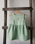 Green Tea Smock Linen Dress