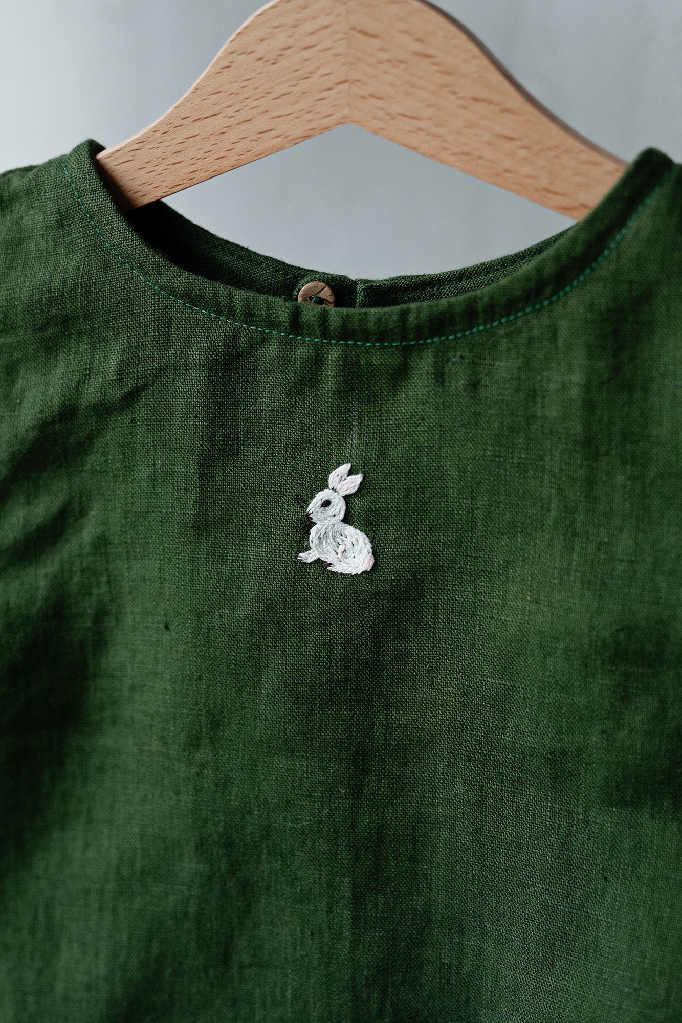 Forest Green Sleeveless Linen Shirt