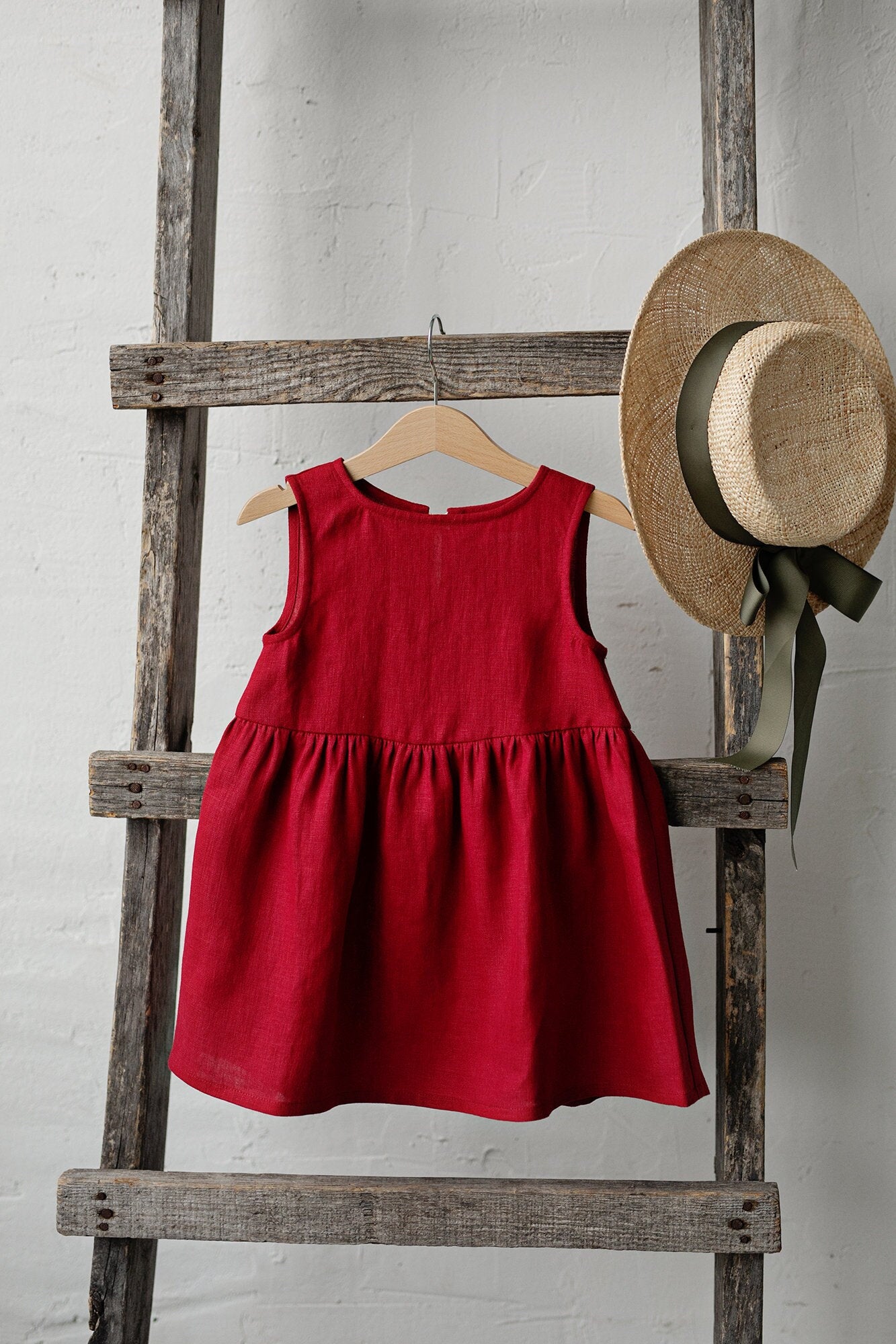 Cherry Smock Linen Dress