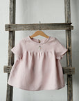 Baby Pink Short Sleeve Linen Tunic