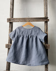 Dusty Blue Short Sleeve Linen Tunic