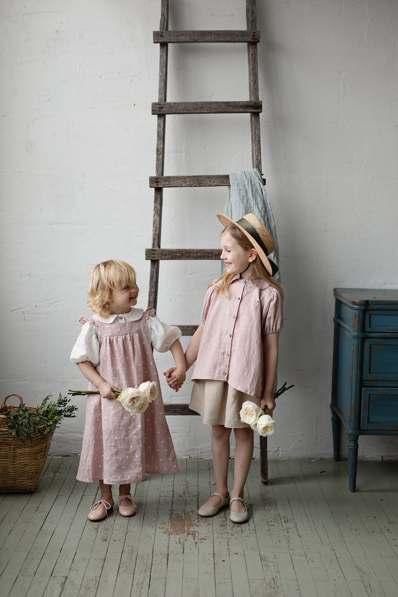 Baby Pink Short Sleeve Linen Tunic Dress allthebeautifullinen Baby Pink Short Sleeve Linen Tunic Dress allthebeautifullinen