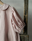 Baby Pink Short Sleeve Linen Tunic Dress