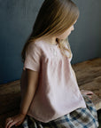 Baby Pink Short Sleeve Linen Tunic
