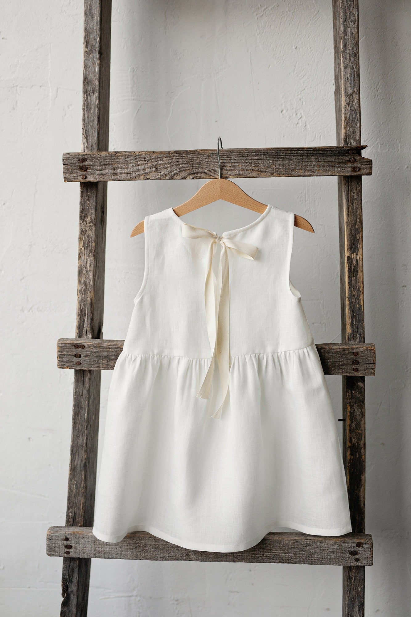 White Smock Linen Dress