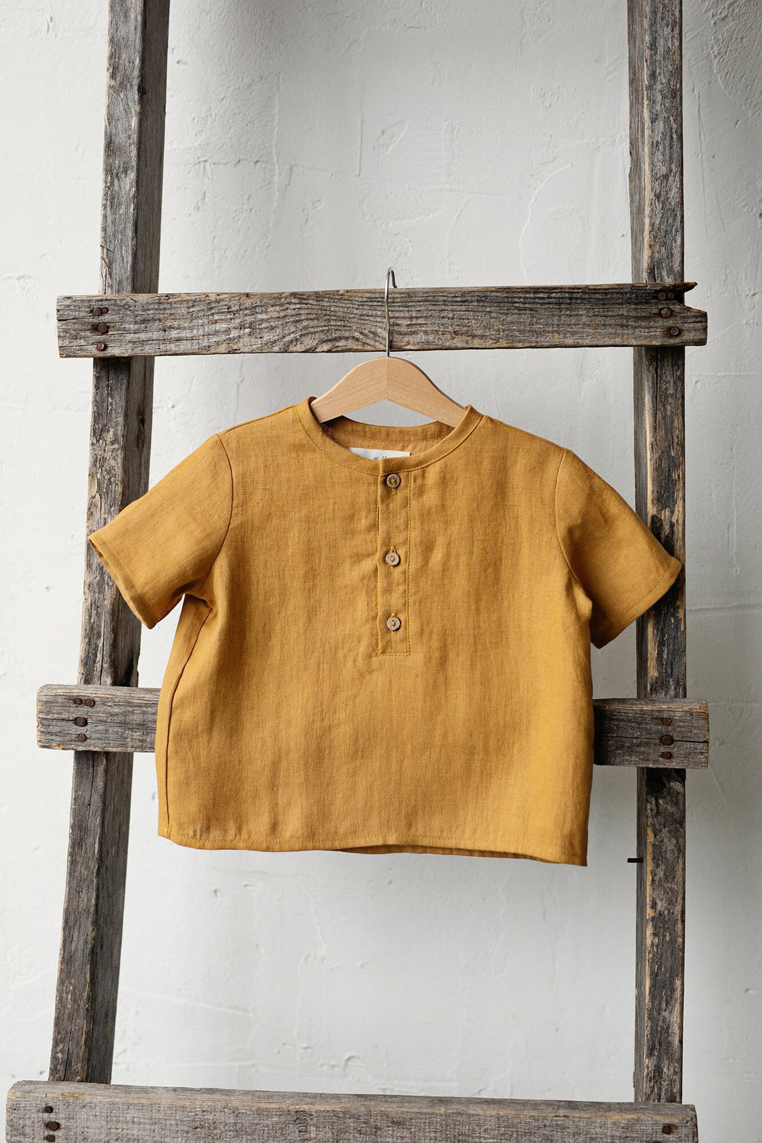 Mustard Short Sleeve Button Shirt