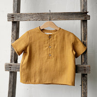Mustard Short Sleeve Button Shirt