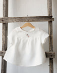 White Short Sleeve Linen Tunic