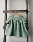 Mint Short Sleeve Classic Linen Dress