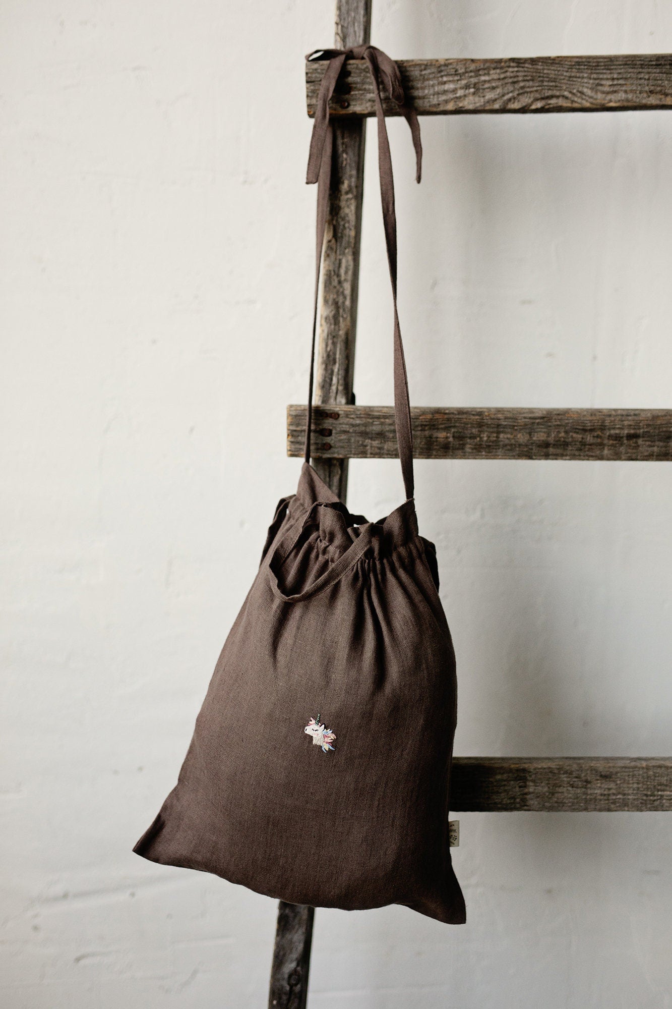 Unicorn Crossbody Linen Bag with Handles