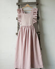 Baby Pink Long Vintage Linen Dress