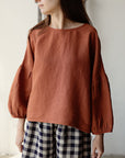 Rust Kimono Linen Tunic