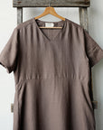 Cacao Short Sleeve Daiva Linen Dress