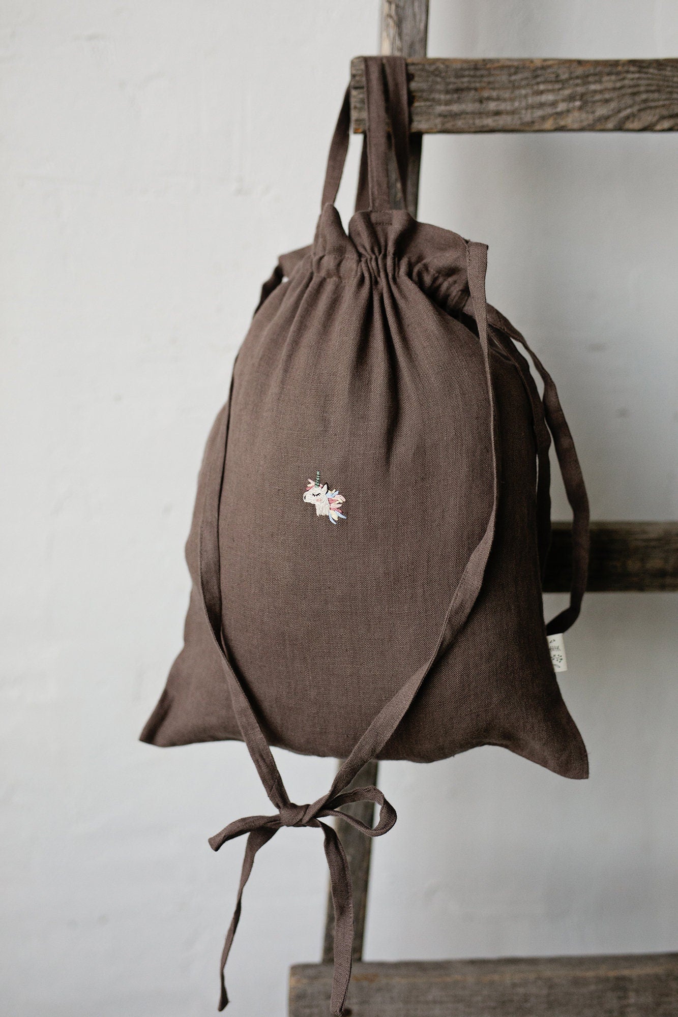Unicorn Crossbody Linen Bag with Handles