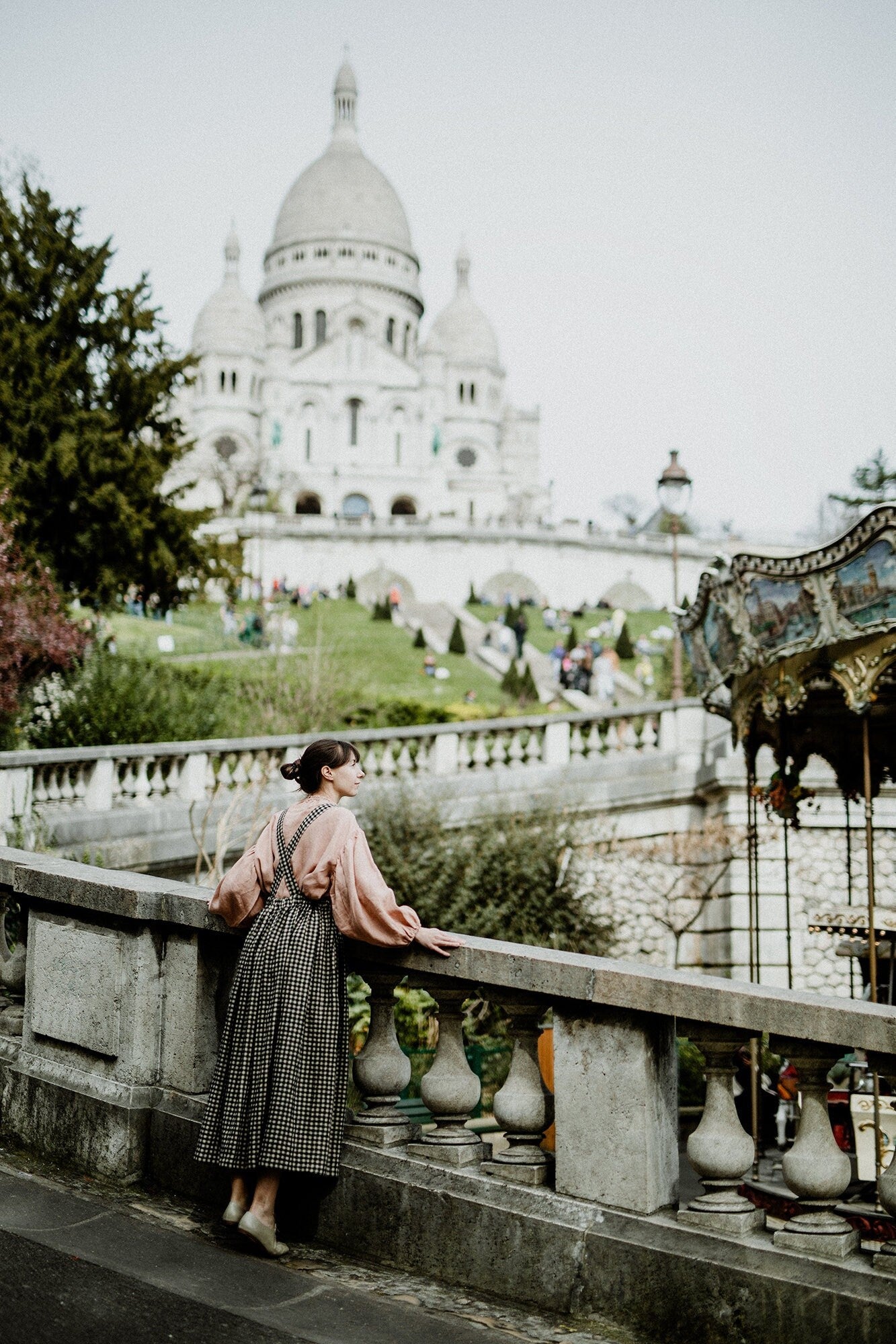 Black Gingham Cottage Linen Dress