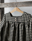 Black Gingham Classic Linen Dress