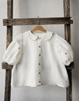 White Fly-Agaric Candy Linen Shirt