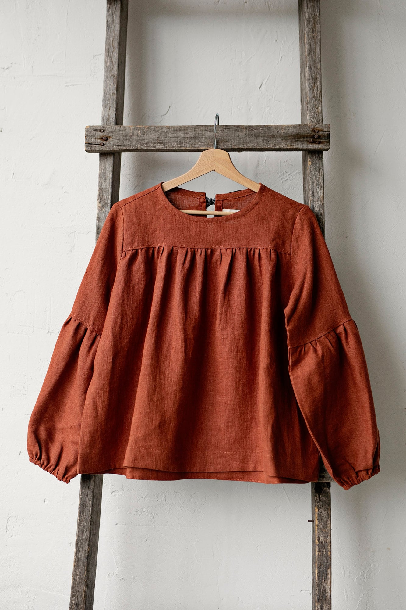 Rust Victorian Linen Tunic
