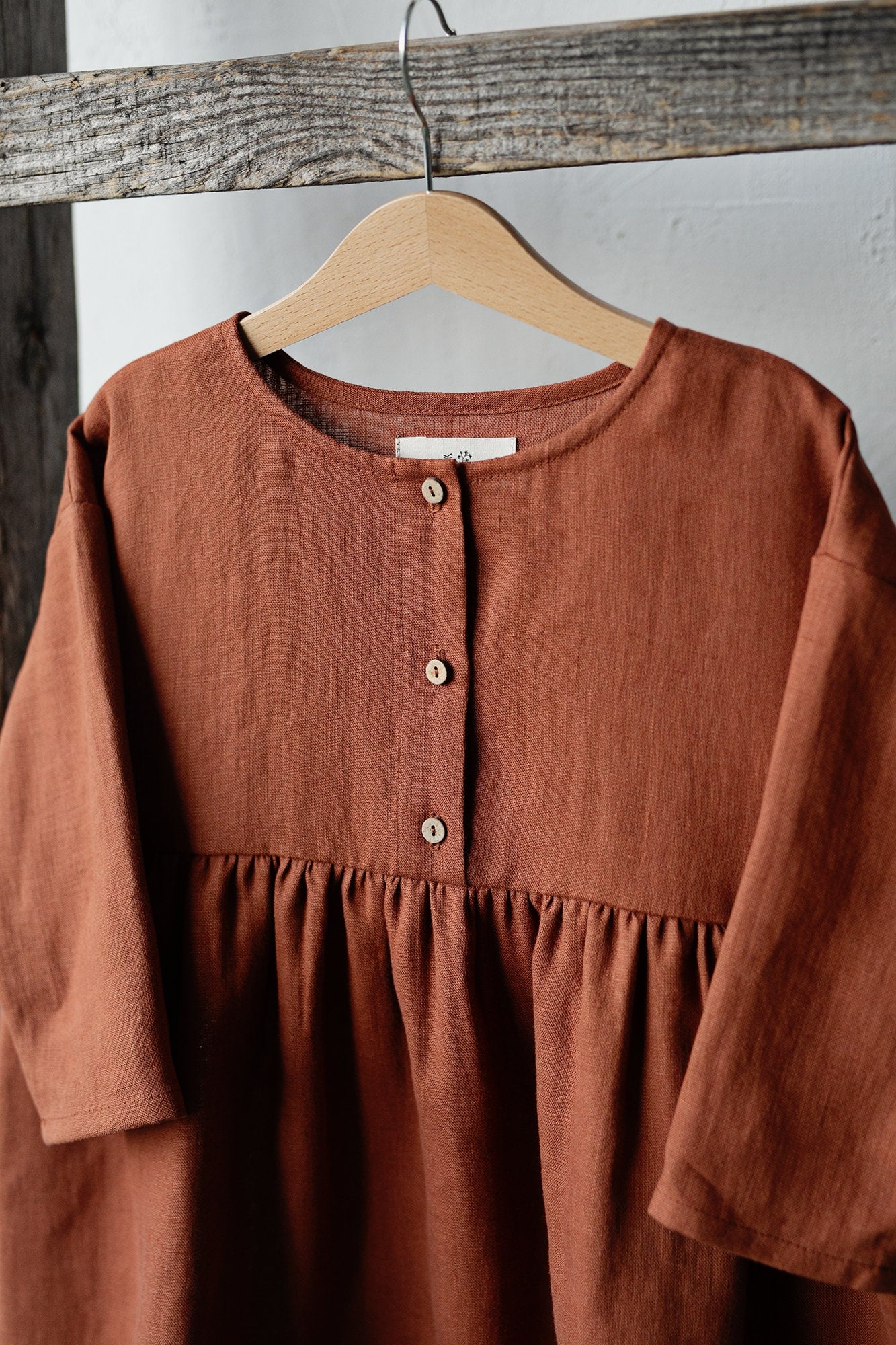 Rust Anemone Linen Dress