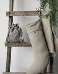 Natural Exclusive Linen Christmas Stocking