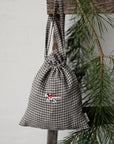 Dalmatian with Linen Scarf Pouch Linen Bag