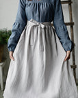 Fog Grey Apple Linen Apron