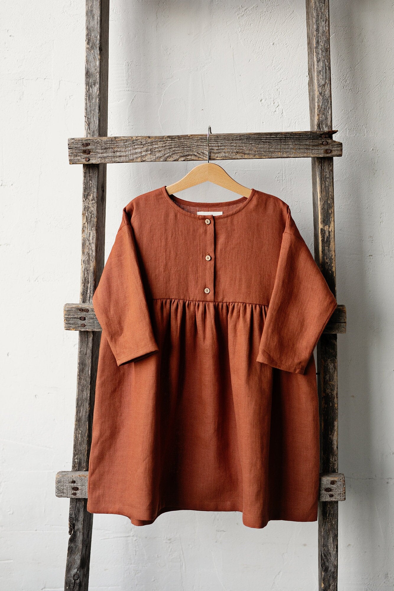 Rust Anemone Linen Dress