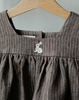 Brown Stripe Classic Linen Dress