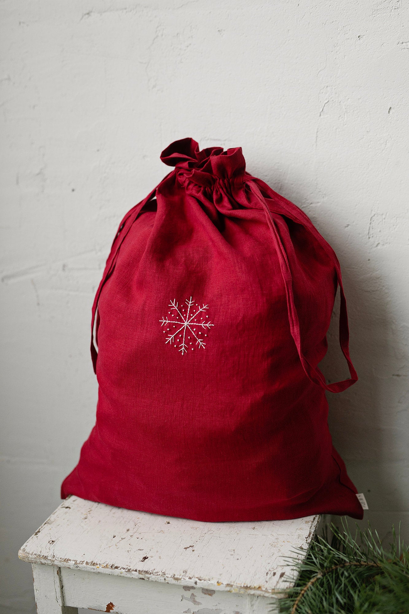 Snowflake Pouch Linen Bag