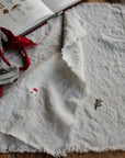 Set of 2 Light Grey Linen Napkin Gift Wrap
