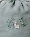 Bunny & Snowberry Pouch Linen Bag