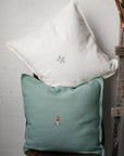 Mint Christmas Linen Pillowcase