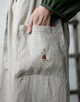 Natural Christmas Linen Apron Skirt